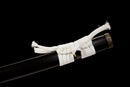 Katana Shirokami — Acier T10, Manche noir, dragon, fourreau noir, cordon blanc, embout argenté