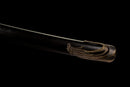 Katana Shirokami — Acier T10, Manche noir, dragon, fourreau noir, cordon blanc, embout argenté