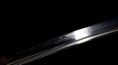 Katana Shirokami — Acier T10, Manche noir, dragon, fourreau noir, cordon blanc, embout argenté