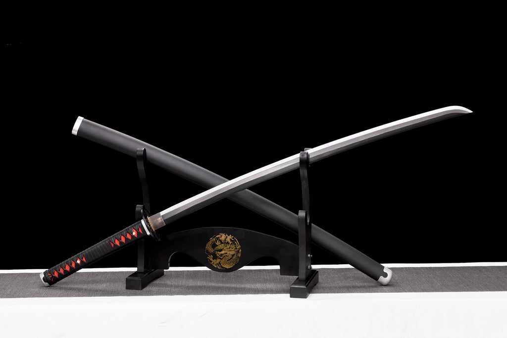 Katana japonais véritable tranchant en acier froid 1095 + 1060 épée de  samouraï Tanjiro d'entraînement (thème Mantis)